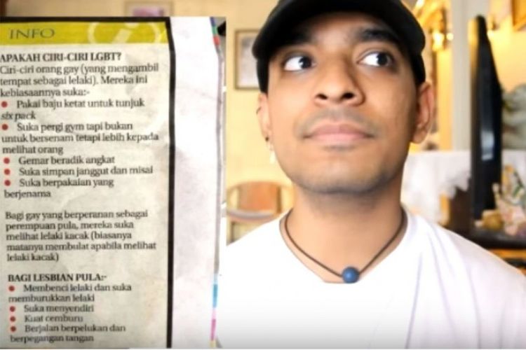 Arwind Kumar, seorang aktivis Malaysia merekam reaksinya terkait artikel cara mengenali orang gay dan lesbian yang dimuat di surat kabar Sinar Harian.
