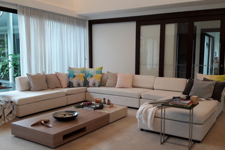 Ruang keluarga di salah unit luxury villa Leisure Farm, Iskandar, Johor Bahru, Malaysia.