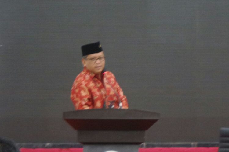 Sekretaris Jenderal PDI-P Hasto Kristiyanto di Kantor DPP PDI-P, Jalan Diponegoro, Jakarta Pusat, Minggu (24/9/2017).