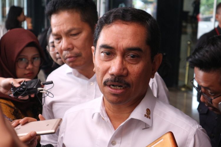 Kepala Badan Nasional Penanggulangan Terorisme (BNPT) Komisaris Jenderal Polisi Suhardi Alius ketika ditemui di hotel Bidakara, Jakarta, Rabu (7/2/2018).
