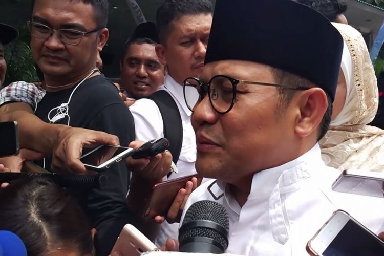 Ketua Umum Partai Kebangkitan Bangsa (PKB) Muhaimin Iskandar saat ditemui di Gedung Serbaguna Masjid Baiturrahman, Kompleks Parlemen, Senayan, Jakarta, Selasa (6/3/2018). 