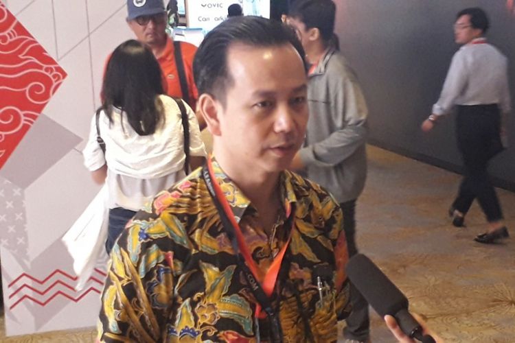 Co Founder dan CPO HarukaEdu Gerald Ariff saat ditemui dalam The Nexticorn International Convention di Kuta, Bali, Minggu (14/10/2018