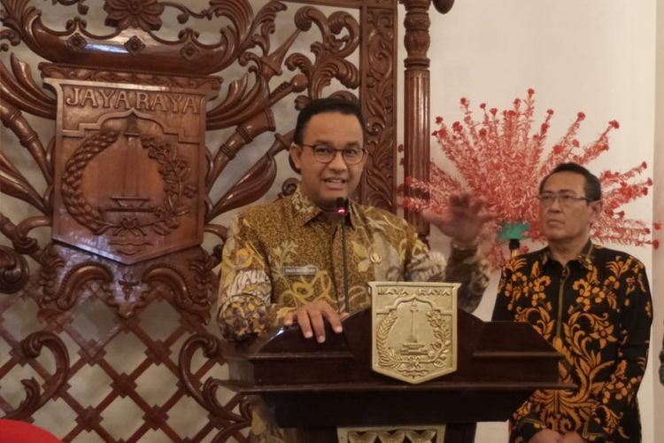 Gubernur DKI Jakarta Anies Baswedan di Balai Kota DKI Jakarta, Jalan Medan Merdeka Selatan, Kamis (24/1/2019).