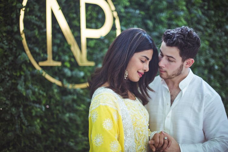 Foto pertunangan pasangan Priyanka Chopra dan Nick Jonas yang digelar di Mumbai, India, Sabtu (18/8/2018).
