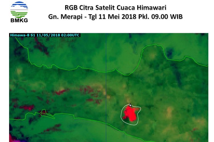 Citra Satelit Himawari Gunung Merapi Pergerakan debu vulkanik