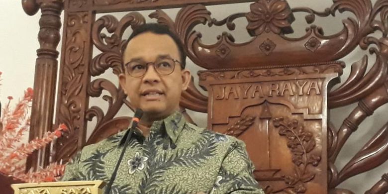 Gubernur DKI Jakarta Anies Baswedan di Balai Kota DKI Jakarta, Jalan Medan Merdeka Selatan, Minggu (21/10/2018).