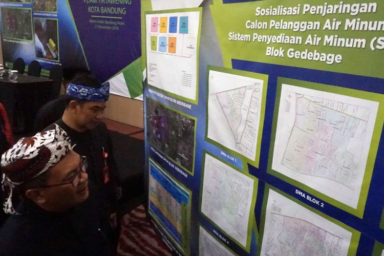 Wali Kota Bandung Oded M Danial melihat skema Perusahaan Daerah Air Minum (PDAM) Tirtawening Kota Bandung dalam rangka membangun Sistem Penyediaan Air Minum (SPAM) blok Gedebage untuk memaksimalkan pelayanan air bersih ke wilayah Gedebage dan Bandung Timur. 