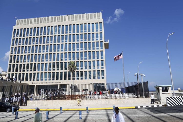 Kedutaan Besar Amerika Serikat di Havana, Kuba. Foto diambil pada 14 Agustus 2017.  