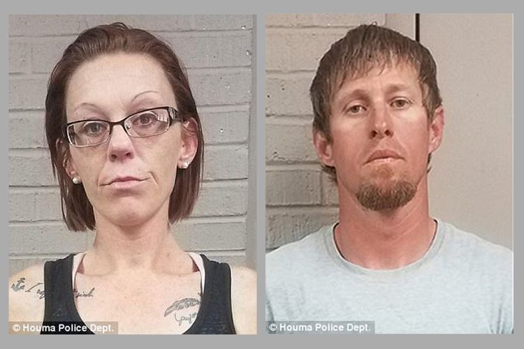 Pasangan suami-istri asal Louisiana, Amerika Serikat Elizabeth (33) dan Rex Jernigan (35) (kiri dan kanan), ditangkap pada hari Kamis setelah merekam adegan seks mereka di sejumlah tempat umum dan menunggahnya ke situs porno.  