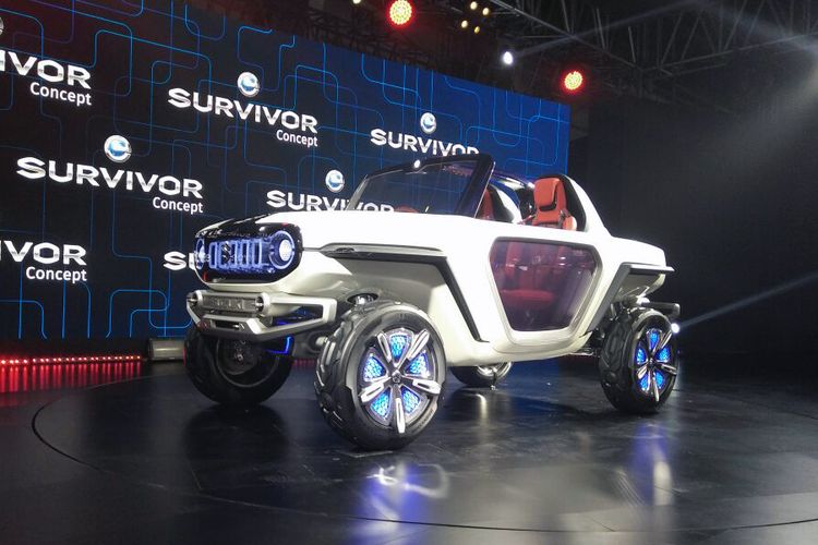 Model konsep mobil listrik 4WD otonomos Suzuki e-Survivor diperkenalkan di Delhi Auto Expo 2018.