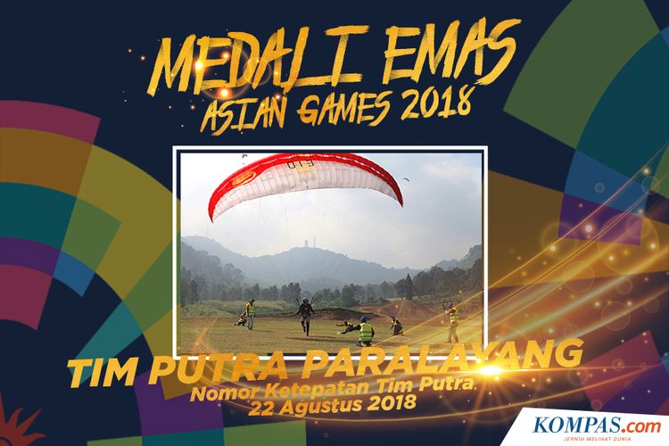 Medali Emas Tim Putra Paralayang 