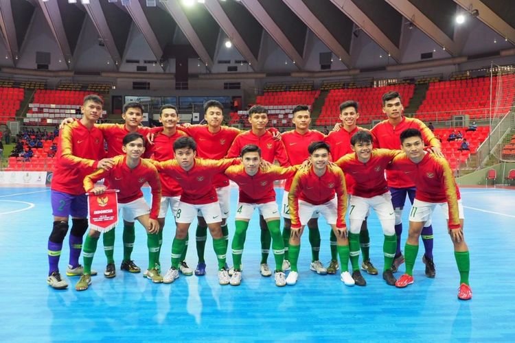 Tim nasional futsal U-20 Indonesia yang tampil di babak kualifikasi Piala Asia U-20 Futsal di Thailand.