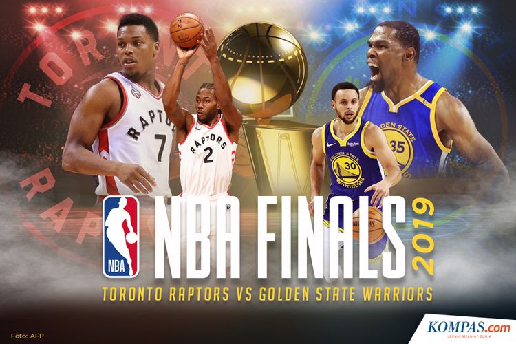Ilustrasi Final NBA 2019, Toronto Raptors vs Golden State Warriors
