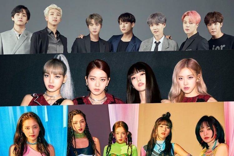 BTS, BLACKPINK, dan Red Velvet.