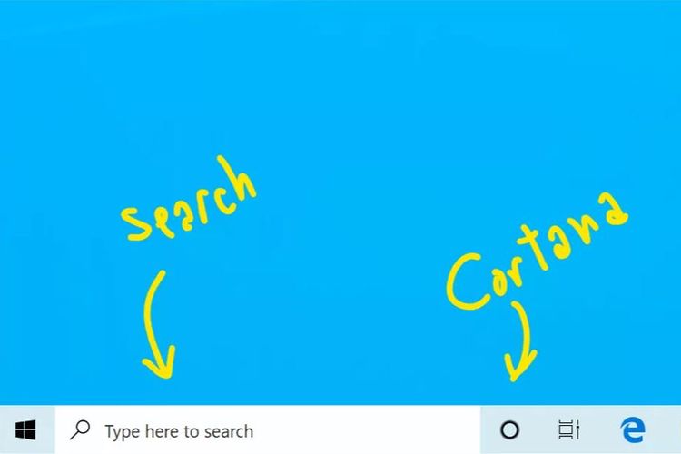 Ilustrasi Search dan Cortana Windows 10