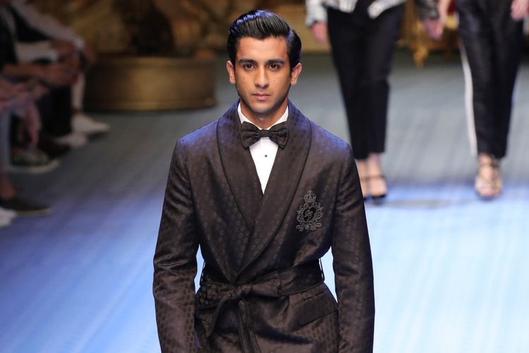 Padmanabh Singh walks the runway for Dolce and Gabbana.