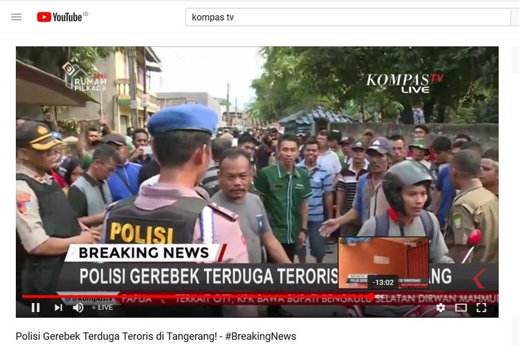 Kondisi di rumah tersangka teroris di Jalan Gempol, Kunciran, Pinang, Tangerang Kota, Rabu (16/5/2018).
