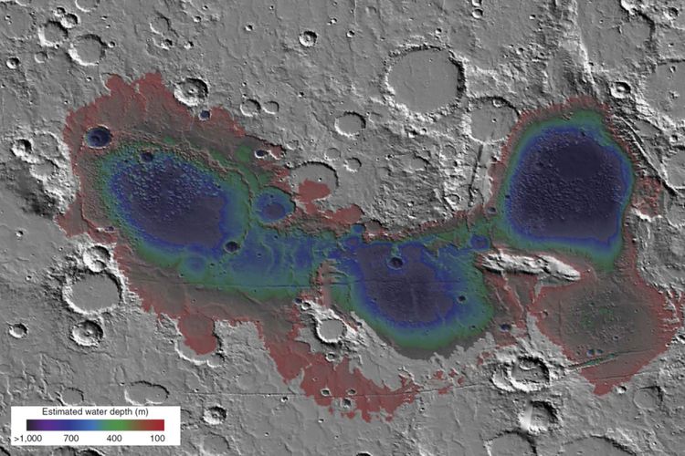 Basin Eridania di Mars diyakini pernah berupa laut luas sekitar 3,7 juta tahun lalu.