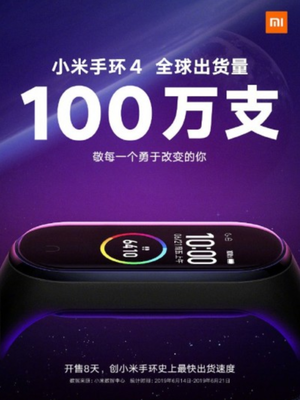 Ilustrasi poster Xiaomi pengkapalan Mi Band 4