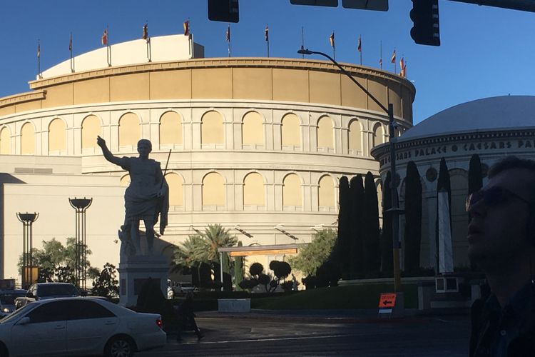 Hotel Caesars Pallace di Las Vegas, Nevada, Amerika Serikat, lengkap dengan patung Julius Caesar. Gambar diambil pada Selasa (28/11/2017) waktu setmpat atau Rabu (29/11/2017) WIB