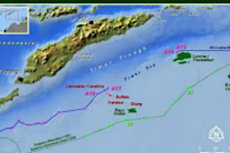 Peta garis batas di Laut Timor