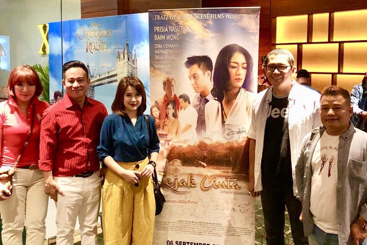 Kegiatan nonton bareng film Jejak Cinta bersama tokoh-tokoh muda tionghoa: Grace Natalie dan tim di BayWalk Mall, Jakarta Utara, Kamis (16/8/2018).