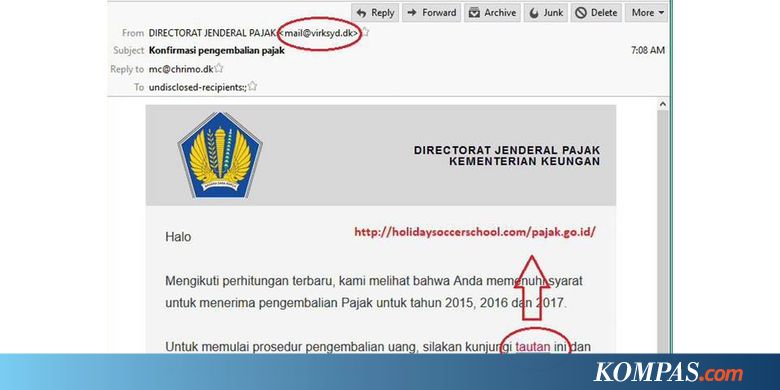 Wajib Pajak Diimbau Waspada jika Menerima "E-mail" seperti Ini
