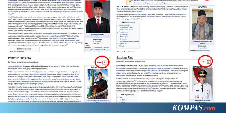 Jelang Pilpres 2019, Wikipedia Mengunci Artikel Profil 