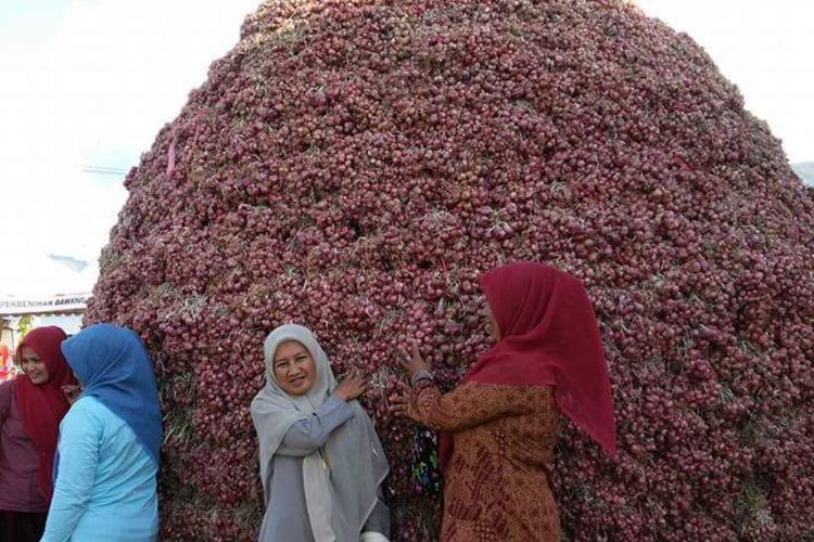 Ajang Festival bawang nusantara dan aneka produk holtikultura Indonesia seperti cabe, tomat, kentang, wortel dan buah lainnya berlangsung meriah di lapangan Haji Andi Liu, Cakke Kecamatan Anggeraja, Kabupaten Enrekang Sulawesi selatan, Sabtu (14/10). Puluhan peserta dari berbagai propinsi terutama penghasil bawang nusantara ikut dalam festival tahunan ini. 