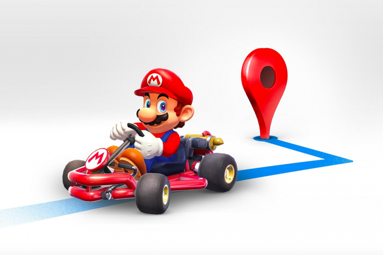 Mario Kart di Google Maps