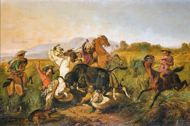 Lukisan karya Raden Saleh, Perburuan Banteng.