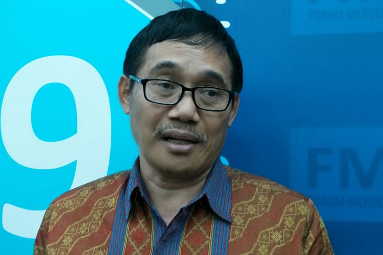Wakil Kepala Badan Pembinaan Ideologi Pancasila (BPIP) Hariyono ketika ditemui di kantor Kementerian Komunikasi dan Informatika, Jakarta, Rabu (30/5/2018).