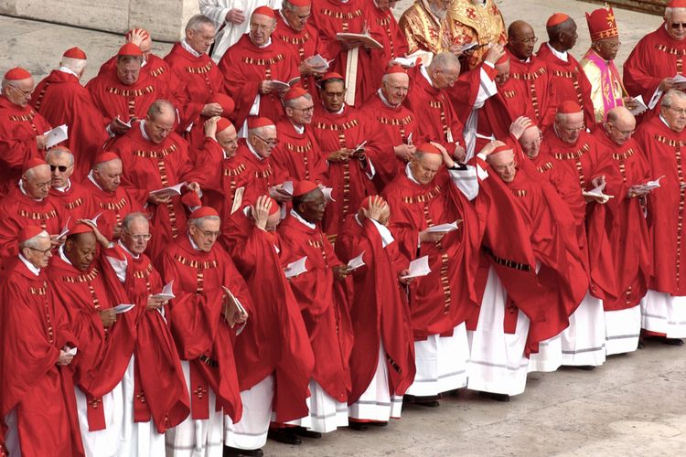 Kardinal mudah dikenali lewat pakaiannya yang serba merah dan topi bundar merah yang dikenakannya.
