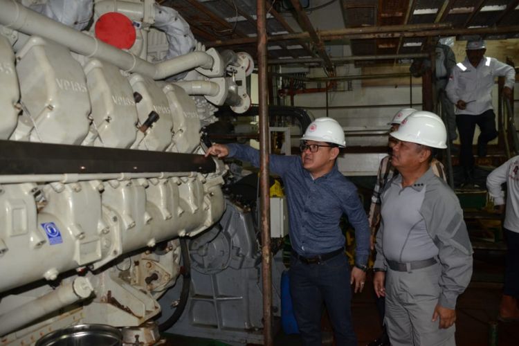 Kepala Badan Keamanan Laut (kabakamla) Laksamana Madya A Taufiq R, tinjau kecanggihan tiga Kapal Negara (KN) 80 meter milik Bakamla yang dikerjakan oleh PT Citra Shipyard Batam di Sagulung, Batam, Kepulauan Riau, Sabtu (2/3/2019) kemarin.