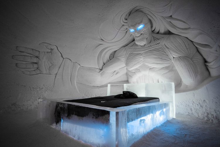 Hotel bertema Game of Thrones  yang seluruhnya terbuat dari es dan salju baru saja dibuka di Lapland, Finlandia. 