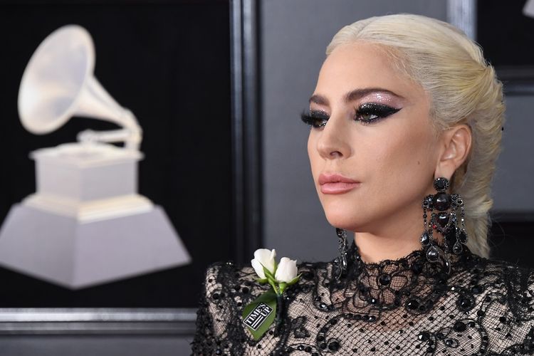 Lady Gaga arrives menghadiri Grammy Awards 2018 di Madison Square Garden, New York, Minggu (28/1/2018).