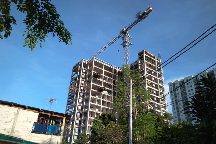 Rusun Pangadegan, Jakarta Selatan, sudah mendekati 50 persen pembangunan, (4/12/2017)