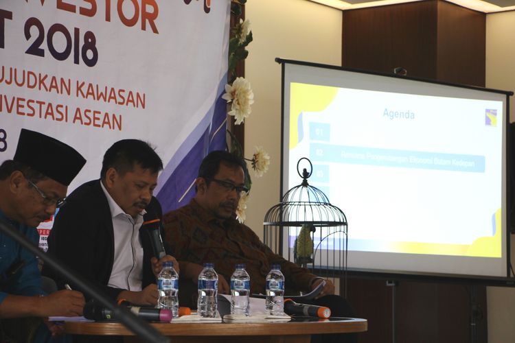 Kepala BP Batam Lukita saat memaparkan potensi perekonomian di Batam, khususnya di bidang property