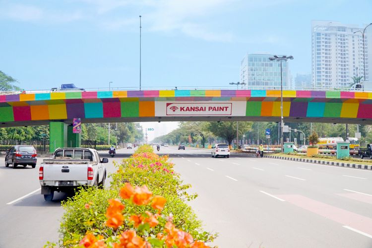Tampilan baru Jembatan Layang Kemayoran menyambut Asian Games 2018.