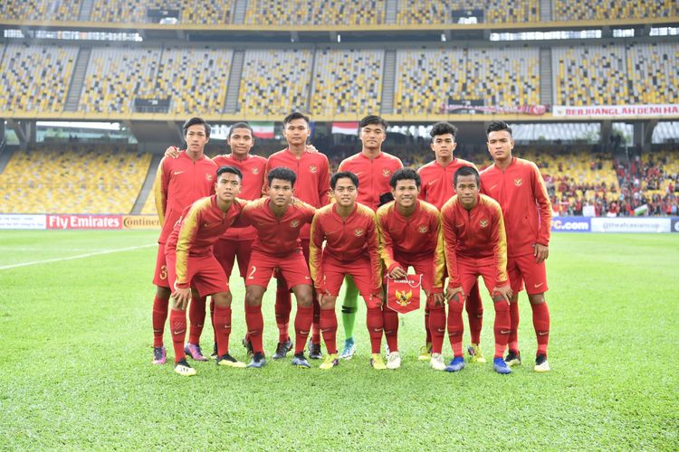Susunan pemain utama Timnas U-16 Indonesia pada laga versus Iran di Piala Asia U-16 2018, 21 September 2018. 