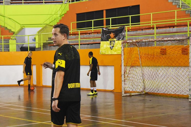Jorg Heinrich saat menghadiri acara The Fan Fun Football Tournament di Jakarta 
