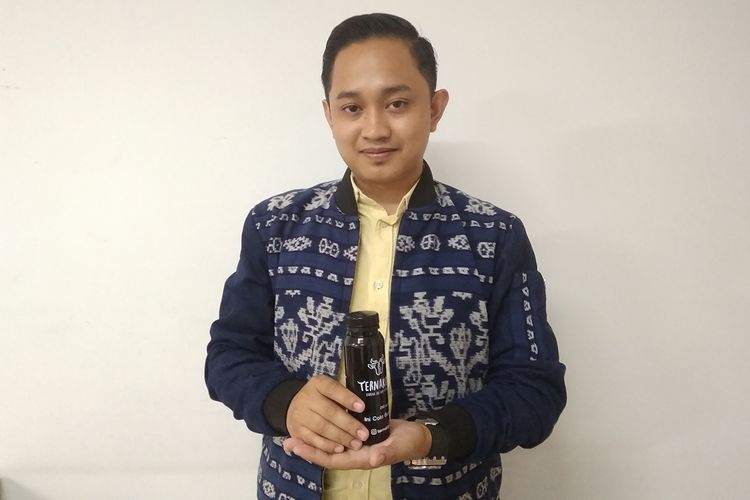 CEO dan Co-Founder PT Sang Khadir Indonesia, Ansari Kadir saat berbagi kisah perjuangannya merintis bisnis Sang Pisang bersama Kaesang di Gedung Redaksi Kompas Gramedia Jakarta, Selasa (20/8/2019).