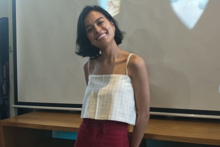 Eva Celia saat ditemui dalam jumpa pers peluncuran Kala Senja di kawasan Kemang, Jakarta Selatan, Kamis (11/4/2019)