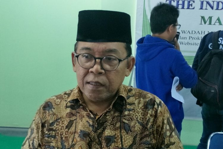 Ketua Komisi Infokom MUI Pusat Masduki Baidlowi dalam jumpa pers di kantor MUI Pusat, kawasan Menteng, Jakarta Pusat, Rabu (29/5/2019).