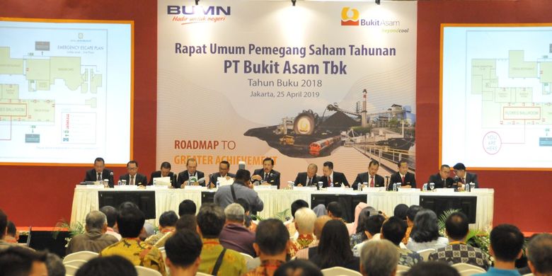 Rapat Umum Pemegang Saham Tahunan PT Bukit Asam Tbk Tahun Buku 2018 di Jakarta, Kamis (25/4/2019)