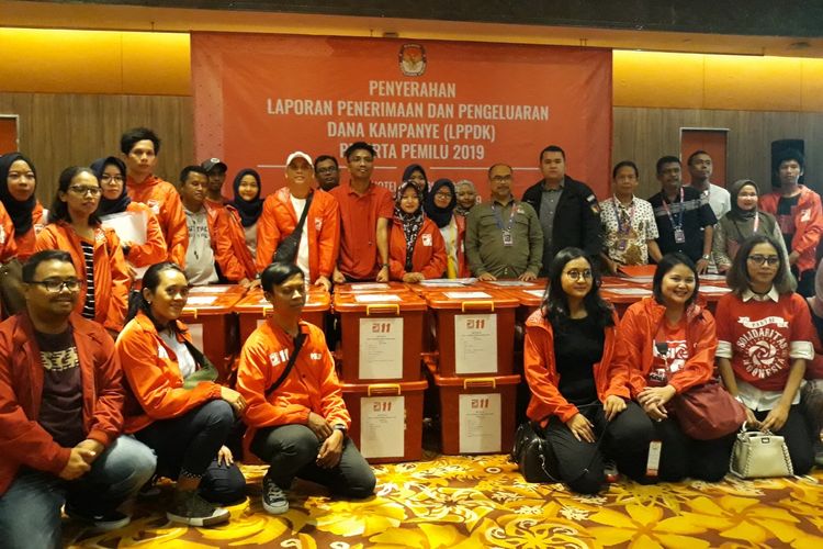 Partai Solidaritas Indonesia Serahkan Laporan Dana Kampanye di Hotel Borobudur, Jakarta Pusat, Rabu (1/5/2019).