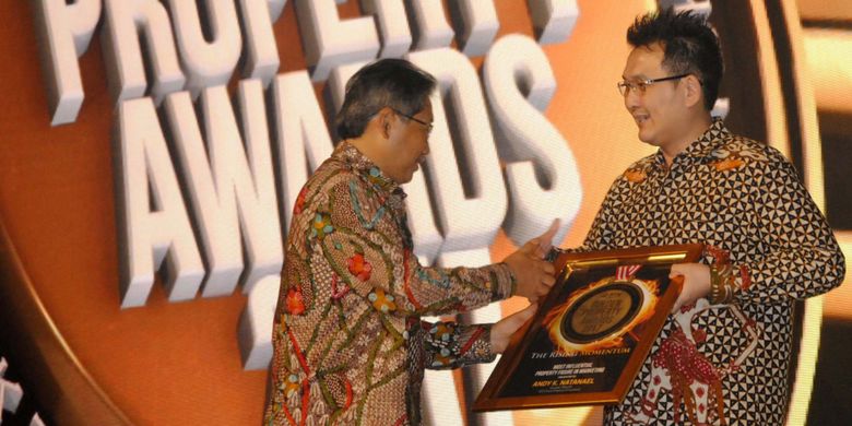 Andy Kesuma Natanael meraih penghargaan kategori “Most Influential Property Figure in Marketing” di ajang BTN Golden Property Awards (BTN GPA) 2017, Senin (11/9/2017) lalu