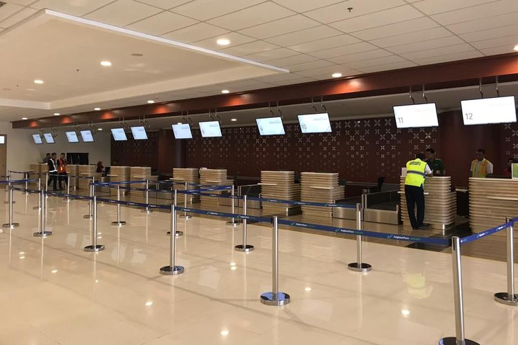 Konter check in di Yogyakarta International Airport (YIA), Selasa (7/5/2019).