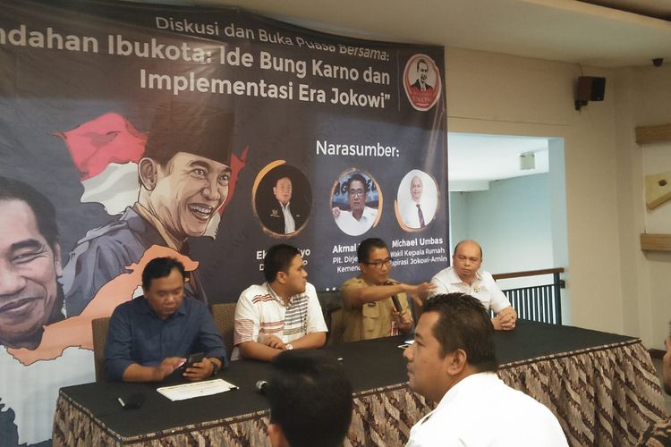 Diskusi pemindahan ibu kota, di Jakarta, Selasa (14/5/2019).