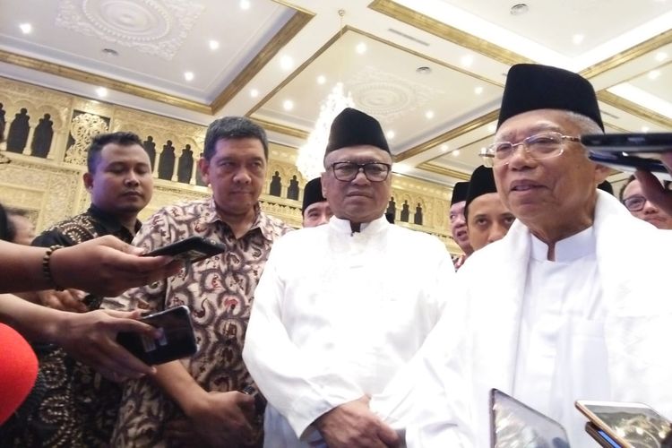 Maruf Amin usai buka puasa bersama Oesman Sapta Odang, Senin (3/6/2019).